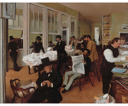 Edgar Degas - Burza bavlny v New Orleans - A Cotton Office in New Orleans - reprodukce