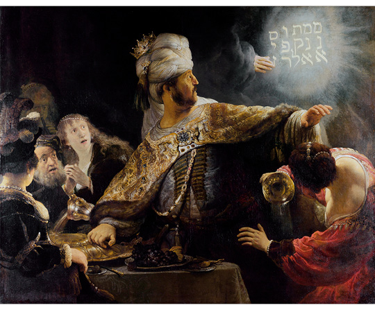 Rembrandt van Rijn - Belšasarova hostina a píšící ruka - Belshazzar's Feast - reprodukce