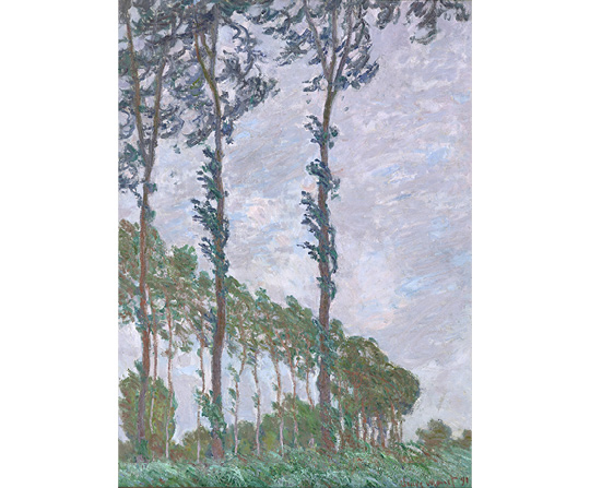 Claude Monet - Efekt větru, série topolů  - Wind Effect, Series of The Poplars - reprodukce