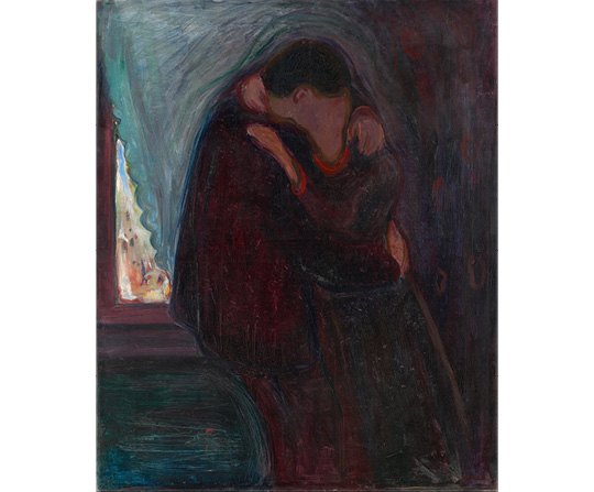 Edvard Munch - Polibek - The Kiss - reprodukce