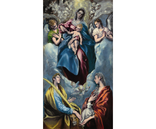 El Greco - Madona a dítě se svatou Martinou a svatou Anežkou - Madonna and Child with Saint Martina and Saint Agnes - reprodukce