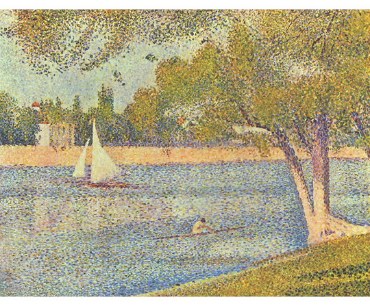 Georges Seurat - Řeka Seina v La Grande-Jatte - La Seine a la Grande-Jatte - reprodukce