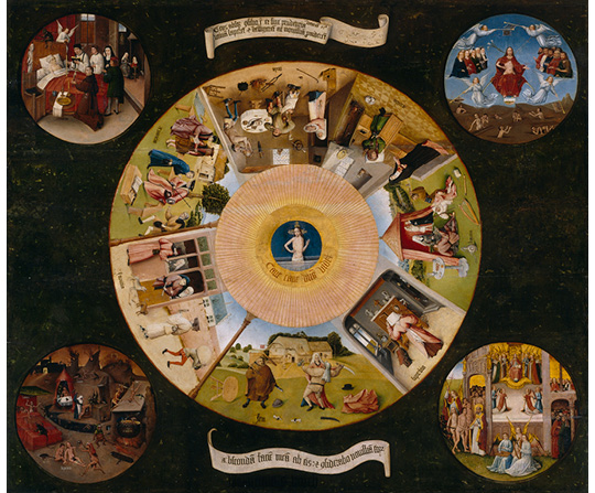 Hieronymus Bosch - Sedm smrtelných hříchů a čtyři poslední věci - The Seven Deadly Sins and the Four Last Things - reprodukce