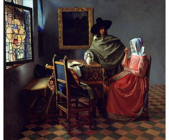 Jan Vermeer - Sklenice vína - The glass of wine - reprodukce