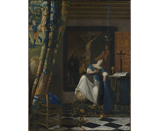 Jan Vermeer - Alegorie víry - Allegory of the Catholic Faith - reprodukce