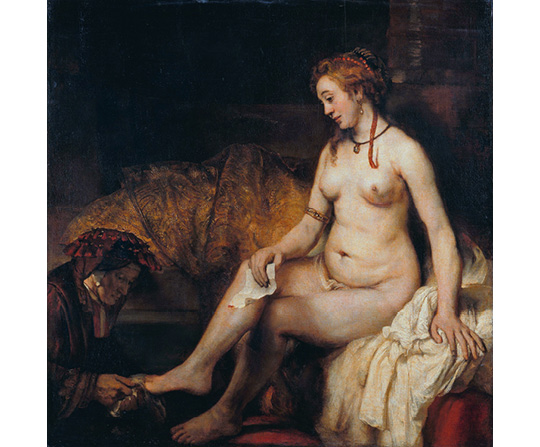 Rembrandt van Rijn - Batšba s dopisem krále Davida - Bathsheba at Her Bath - reprodukce