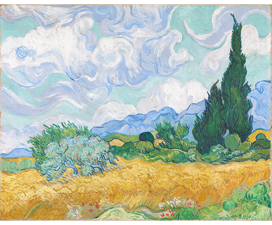 Vincent van Gogh - Pšeničné pole s cypřiši - Wheat Field with Cypresses - reprodukce