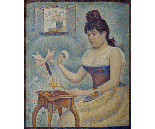 Georges Seurat - Pudrující se žena - Young Woman Powdering Herself - reprodukce